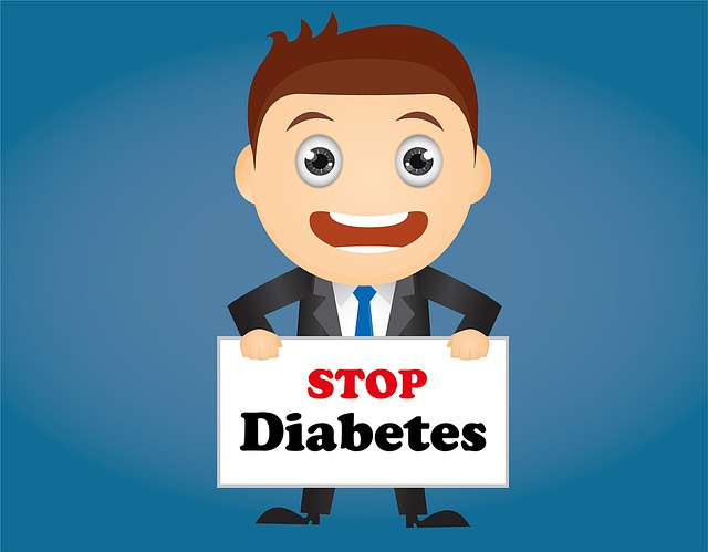 Εικόνα με καρτούν που κρατάει ταμπέλα "Stop Διαβήτη"